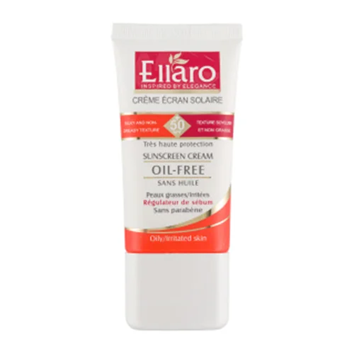 کرم ضدآفتاب بی رنگ الارو با SPF50 فاقد چربی مناسب پوست چرب حجم 40 میلی لیتر